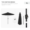 Garden 24 LED Light Parasol Outdoor Tilt Sun Umbrella Patio Club Party Sunshade - Image 8