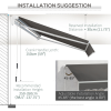 4x2.5m Retractable Manual Awning Window Door SunShade Canopy & Crank Handle - Image 8
