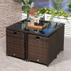 9PC Rattan Garden Furniture Set 8 Wicker Dining Chairs Footrest Table - Image 8