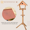 Wooden Bird Feeder Stand for Garden Pre-cut Weather Resistant 49 x 45 x 139cm - Image 8