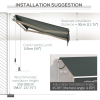 3.5x2.5m Manual Awning Canopy Retractable Sun Shade Shelter Winding Handle - Image 8