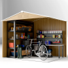 Outdoor Garden Roofed Metal Storage Shed Tool Box Ventilation & Sliding Doors - Image 8
