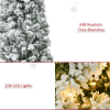 5 Feet Prelit Artificial Snow Flocked Christmas Tree Warm LED Light Green White - Image 8