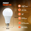 E27 9W Energy Saving Warm White LED Light Bulbs A60 E27 Screw-in non dimmable bulbs - Image 3