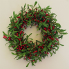 60cm (24 inches) Large Luxury Christmas Mistletoe Leaf and Red Berry Floristry Wreath - Image 2