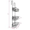 3 Tier Non Rust Hanging Shower Caddy Bathroom Organiser in Black - Image 6