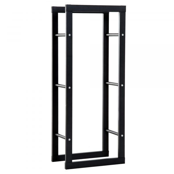 Tall Metal Firewood Log Holder Rack Double Tier Fireplace Log Storage Cradle