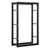 Tall Metal Firewood Log Holder Rack Double Tier Fireplace Log Storage Cradle - Image 2