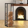 Tall Metal Firewood Log Holder Rack Double Tier Fireplace Log Storage Cradle - Image 3