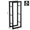 Tall Metal Firewood Log Holder Rack Double Tier Fireplace Log Storage Cradle - Image 4