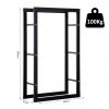 Tall Metal Firewood Log Holder Rack Double Tier Fireplace Log Storage Cradle - Image 5