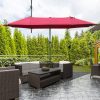 4.6m Garden Parasol Double-Sided Sun Umbrella Market Shelter Canopy - Image 7
