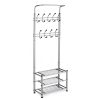 Multi Purpose Stand 18 Hooks For Clothes Shoes Hats Bags - Grey - Image 3