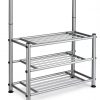 Multi Purpose Stand 18 Hooks For Clothes Shoes Hats Bags - Grey - Image 4