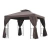 3x3 m Gazebo W/Side Panel-Brown - Image 2