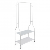 Clothes Rail With Two Shelves in White Powder Coating - Image 3