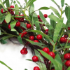 60cm (24 inches) Large Luxury Christmas Mistletoe Leaf and Red Berry Floristry Wreath - Image 4