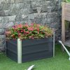 Raised Garden Bed, Elevated Planter Box & Gloves, Grey - Image 2
