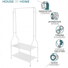 Clothes Rail With Two Shelves in White Powder Coating - Image 8