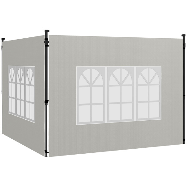 Outsunny Gazebo Side Panels for 3x3(m) or 3x6m Gazebo Canopy, 2 Pack, Green
