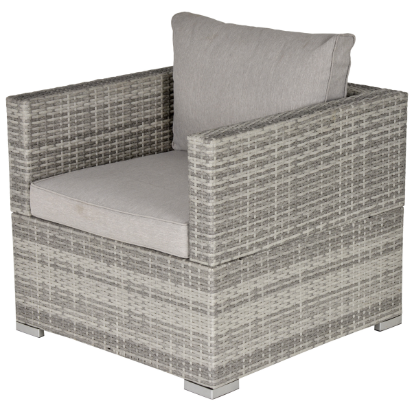 Outdoor Patio Furniture Single Rattan Sofa Chair Padded Cushion