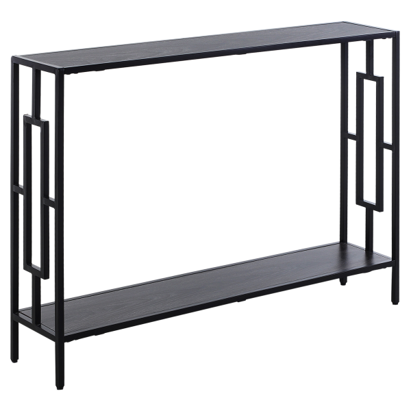 Console Table 2 Shelves MDF Steel Frame in Art Deco Square Style 76x106cm