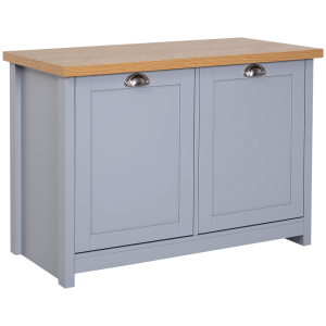 MDF Rustic 4-Compartment Storage Cabinet Grey