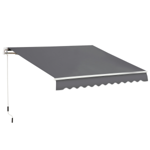 4x2.5m Retractable Manual Awning Window Door SunShade Canopy & Crank Handle