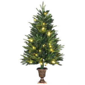 1.2m 4ft Christmas Tree Entrance 750 Tips Pre-lit Tree 80 LED with Vase Base