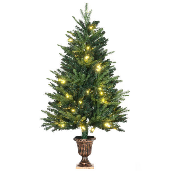 1.2m 4ft Christmas Tree Entrance 750 Tips Pre-lit Tree 80 LED with Vase Base