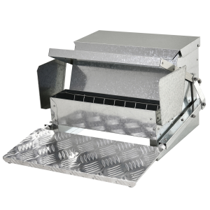 Automatic Chicken Feeder Galvanized Steel Poultry Feeders, 11.5kg of Feeds