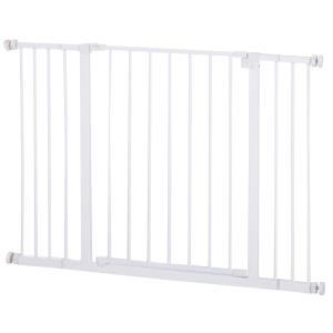 Pressure Fit Dog Gate Pet Barrier for stairs doorway, 76-107cm Width White