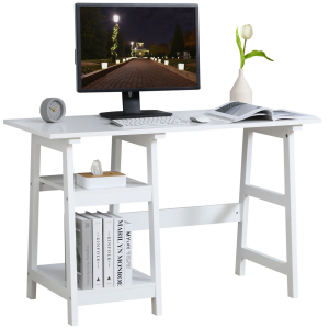 Computer Desk with Storage with Bookshelf PC Table Workstation White