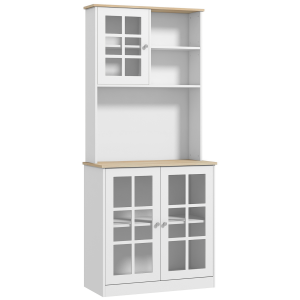 183cm Sideboard Grid Glass Doors Shelves Kitchen 72" Solid w/Glass Door