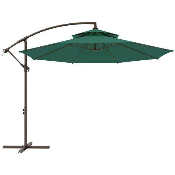 2.7m Banana Parasol Cantilever Umbrella Crank HandleGreen