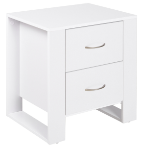Particle Board 2-Drawer Bedside Table White