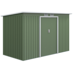 9ft x 4.25ft Corrugated Metal Shed with Foundation Vent Doors Green