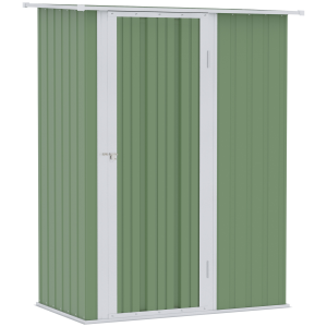 Garden Storage Shed, Sloped Roof, Lockable Door Green, 142x84x189cm