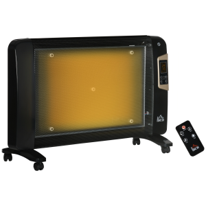 Electric Space Heater, Adjustable Temperature 15-40C, 1000W/2000W, Black