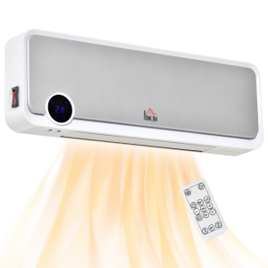 Wall Mounted Downflow Ceramic Heater with 12h Timer, Remote