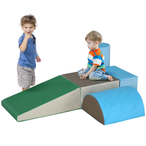 HOMCOM 5 Piece Soft Safe Foam Playset Climb and Crawl Activity Toy for Toddler