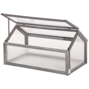 Wooden Cold Frame Greenhouse PC 90 x 52 x 50cm, Grey House,