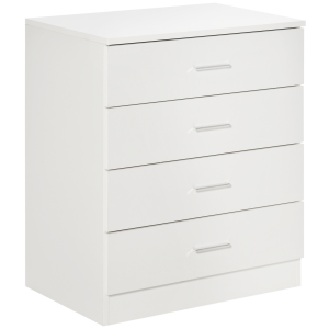 Storage Cabinet Vertical Drawer Chest of 4 w/ Metal Rails Anti-Tip