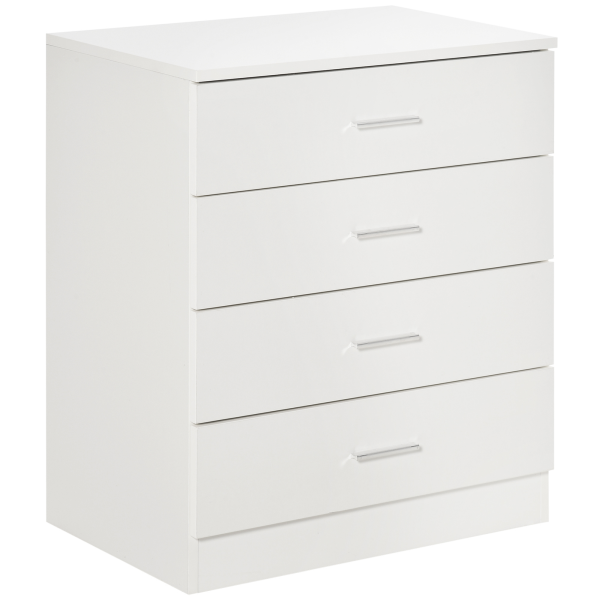 Storage Cabinet Vertical Drawer Chest of 4 w/ Metal Rails Anti-Tip