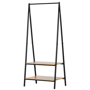 2-Tier Garment Rack, 149 H cm-Black/Wood Grain