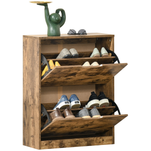 2 Drawer Shoe Cabinet Industrial Shoe Cupboard Flip Doors for Hallway
