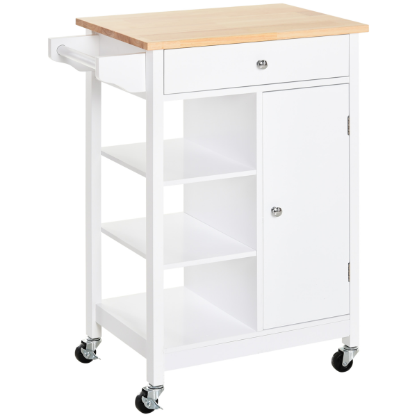 MDF Kitchen Storage Trolley White