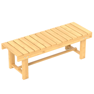 Outsunny 2-Seater Outdoor Garden Fir Wood Patio Bench