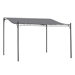 4x3 M Canopy Metal Wall Gazebo Grey