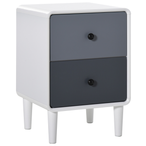 Side Cabinet Nightstand Home Organizer with 2 Storage Drawer Unit